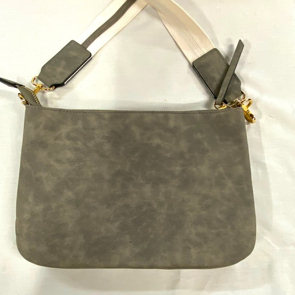 Gray Suede Shoulder Bag - Picture 4 of 5